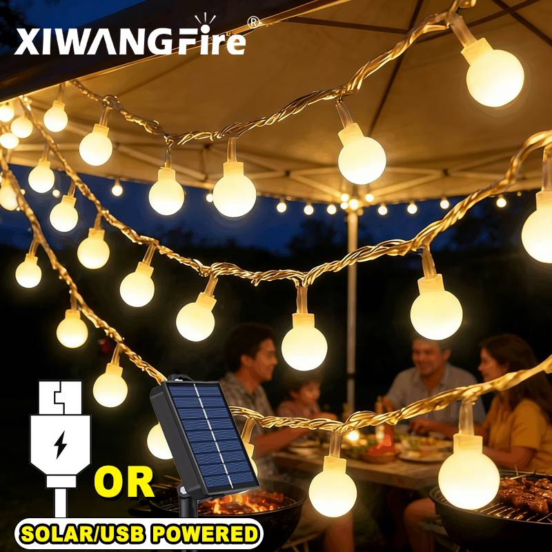 Lighting Decor Outdoor - 3-10M Solar/USB/Battery String Lights, Fairy Globe