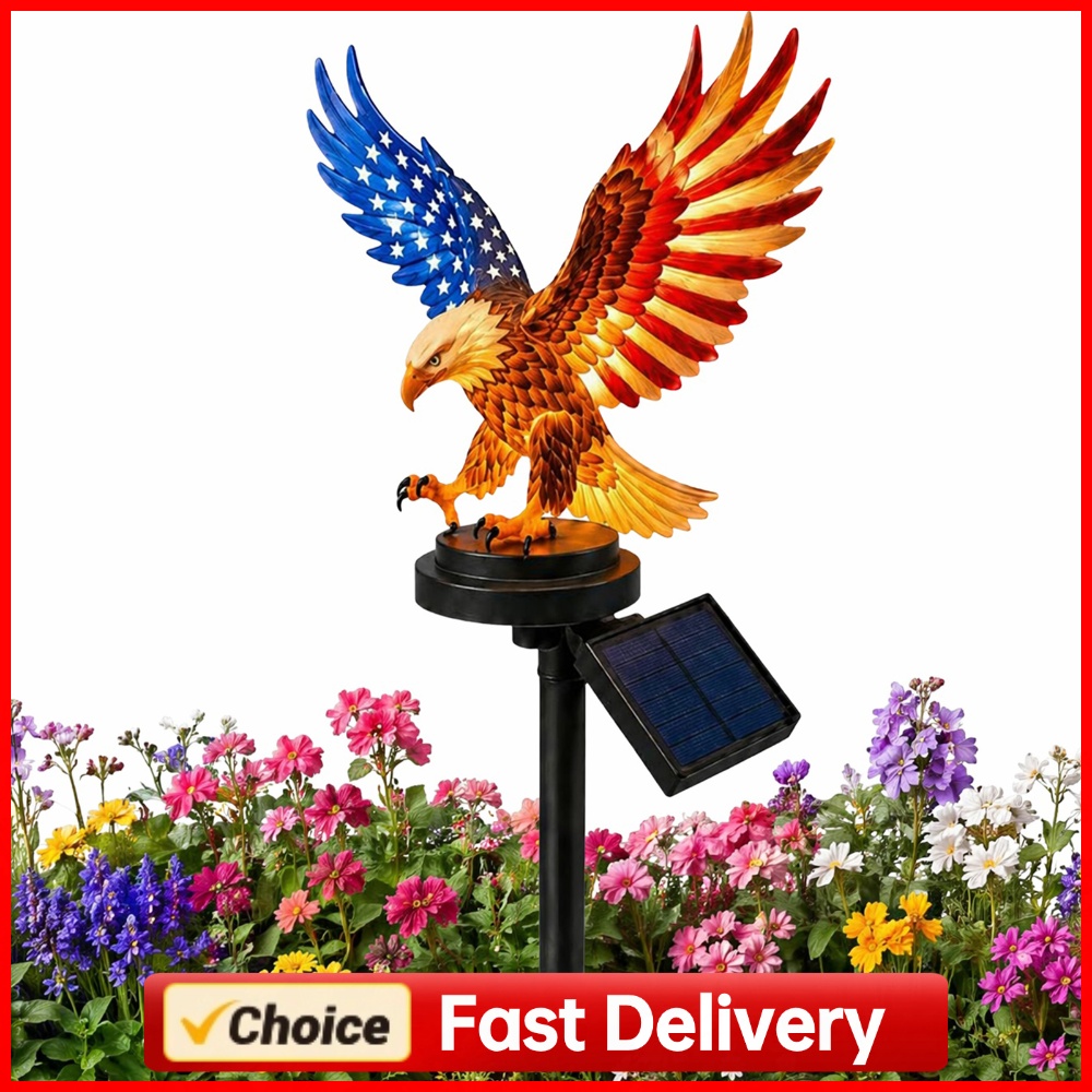 Yard Lighting Decor - Solar Powered Eagle Stake Lights 4th
