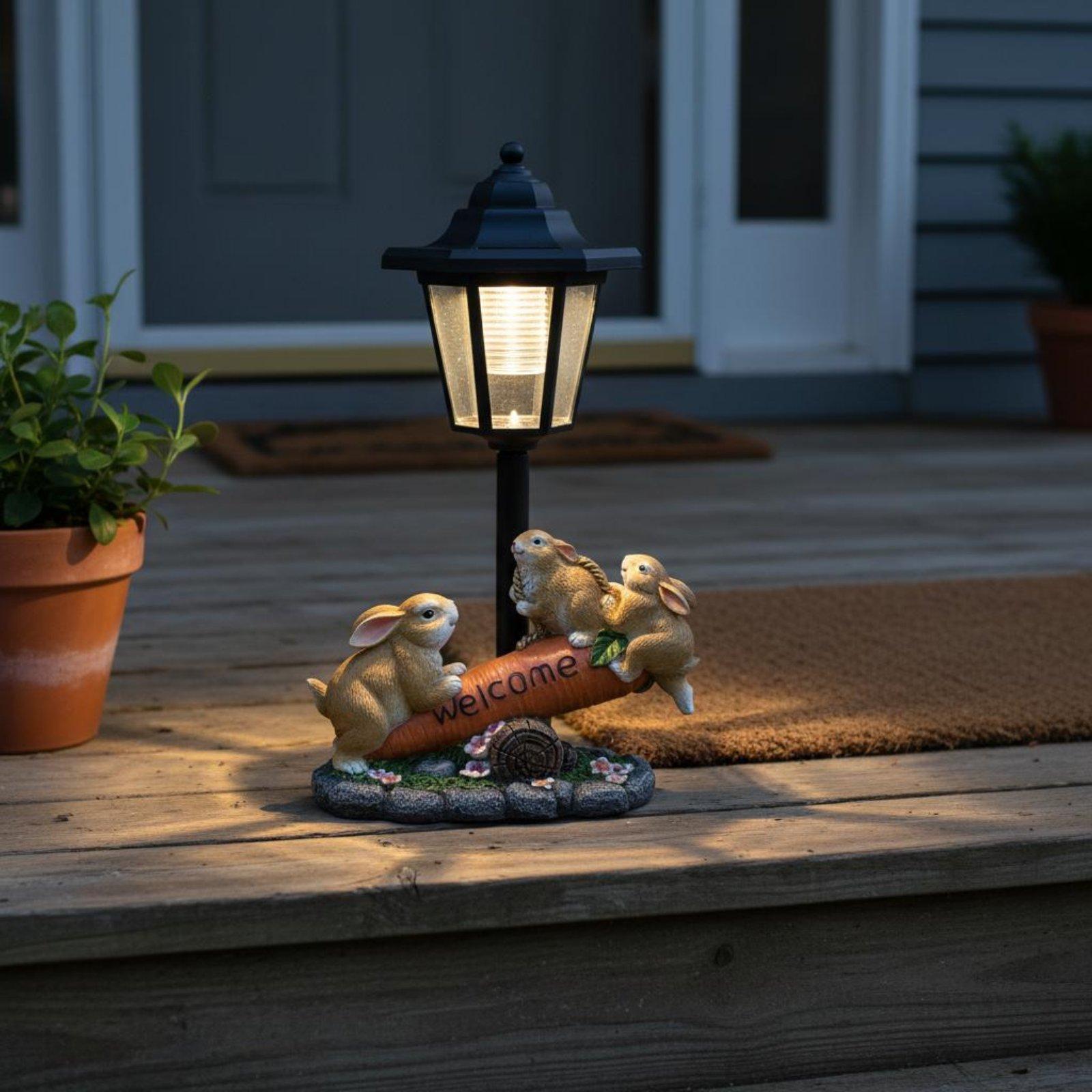 Lighting Decoration Ideas - Solar Rabbit Statue Decorative Rabbit Solar