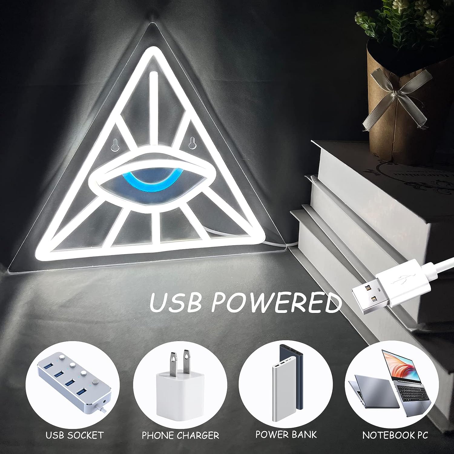 Eye in Triangle Neon Light LED - Outdoor Lighting Decor Ideas ulasan dan harga