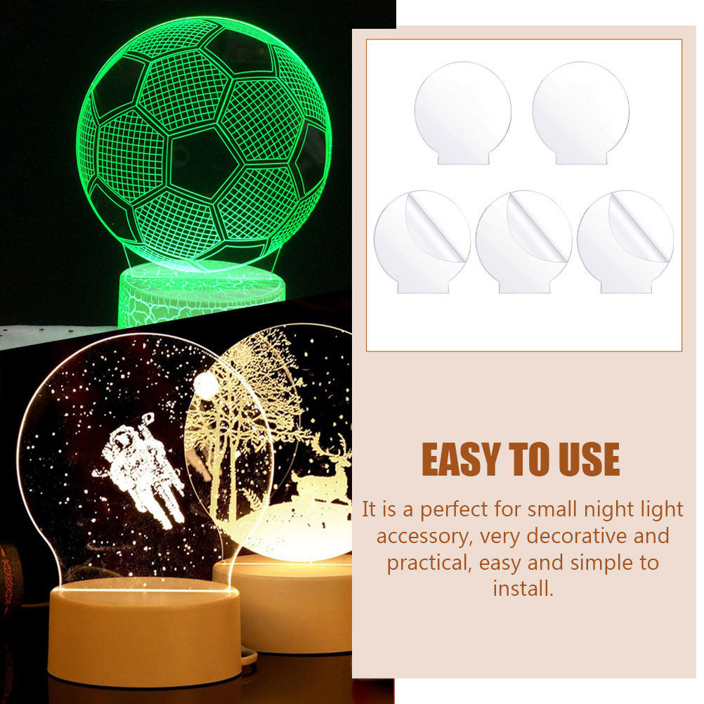 5Pcs Round Acrylic LED Lamp Sh - Bedroom Lighting Decor Ideas ulasan dan harga