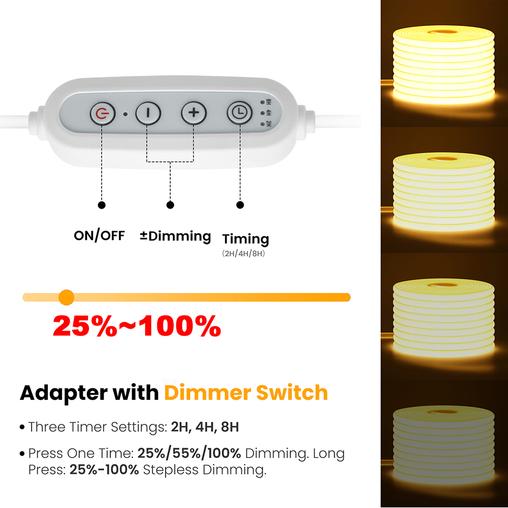 10 Colors Dimmable 220V COB LE - Decor Lighting Hours ulasan dan harga