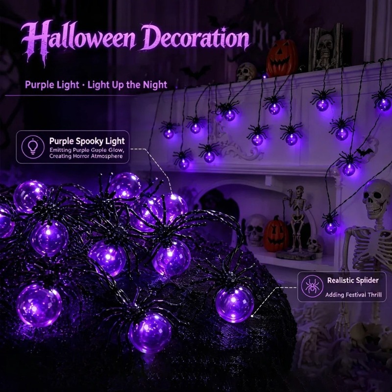 Battery Powered Spider LED Str - Lighting Decor Outdoor ulasan dan harga