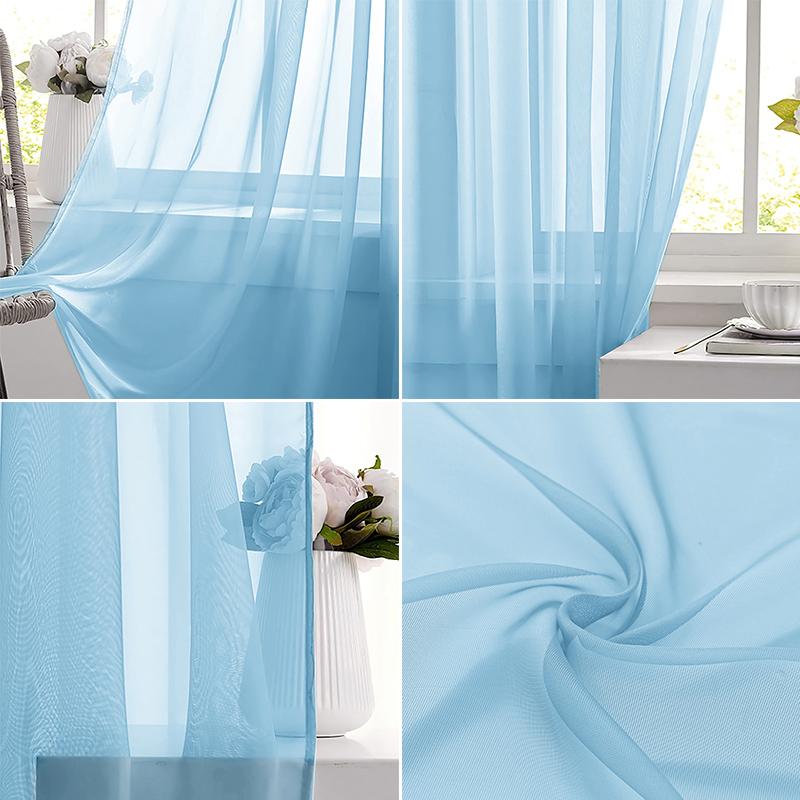 Light Blue Solid Sheer Voile W - Lighting Decoration Ideas ulasan dan harga