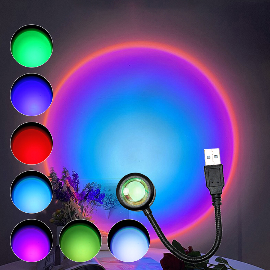 USB LED Sunset Lamp Projector  - Decor Lighting Hours ulasan dan harga