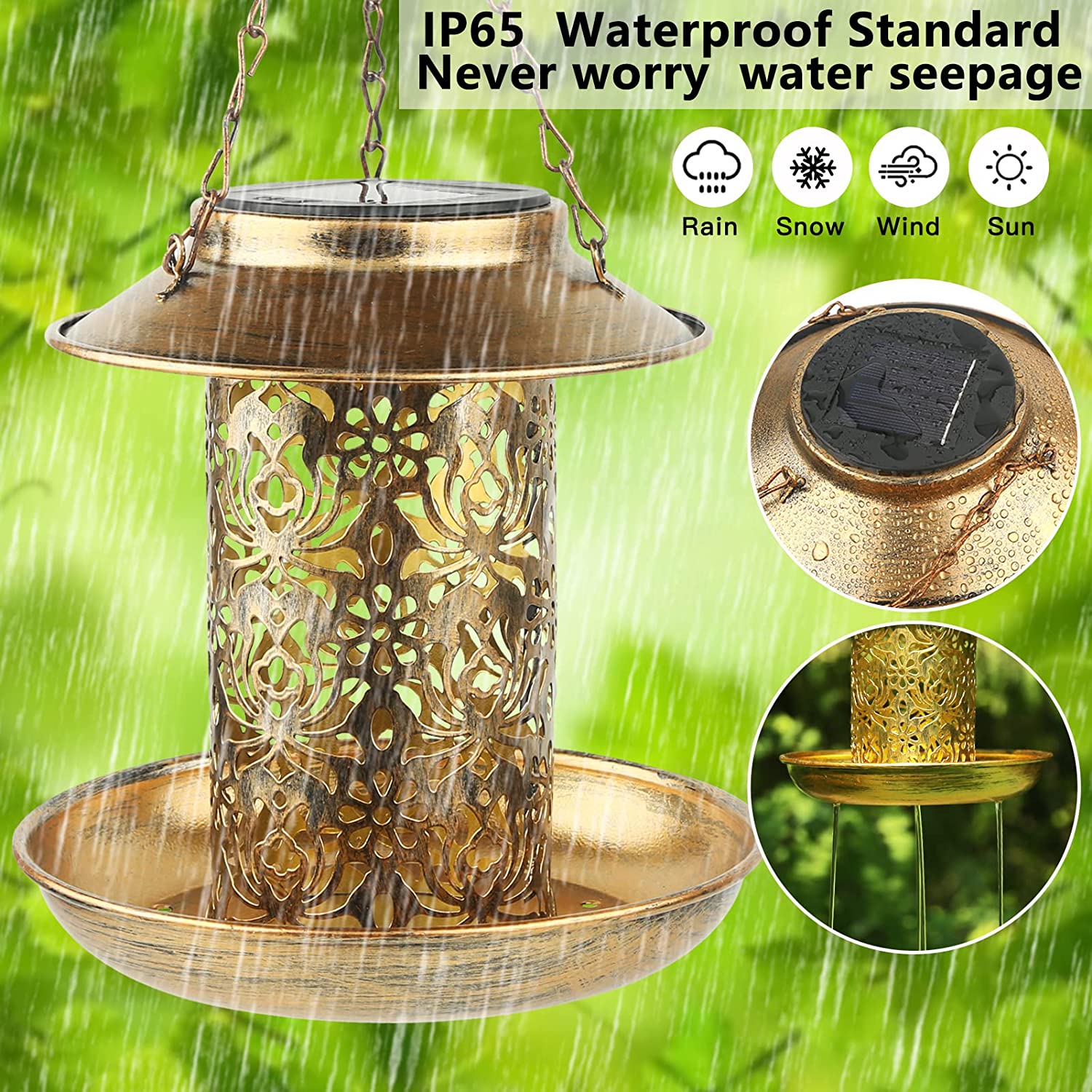 Solar Bird Feeder Metal Outdoo - Outdoor Lighting Decor Ideas ulasan dan harga
