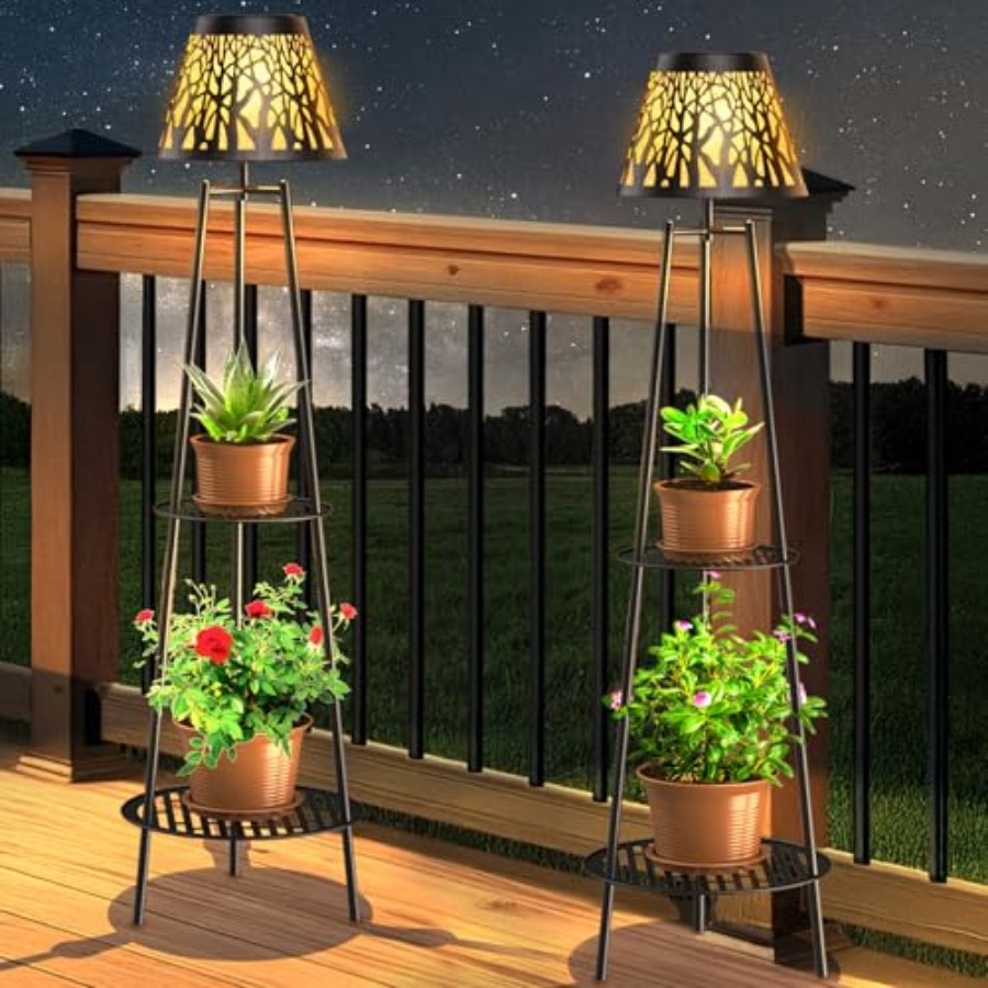 2 Pack Outdoor Solar Floor Lam - Lighting Decor Outdoor ulasan dan harga