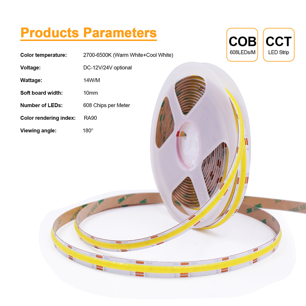 12V 24V COB CCT Led Strip Ligh - Decor Lighting Hours ulasan dan harga