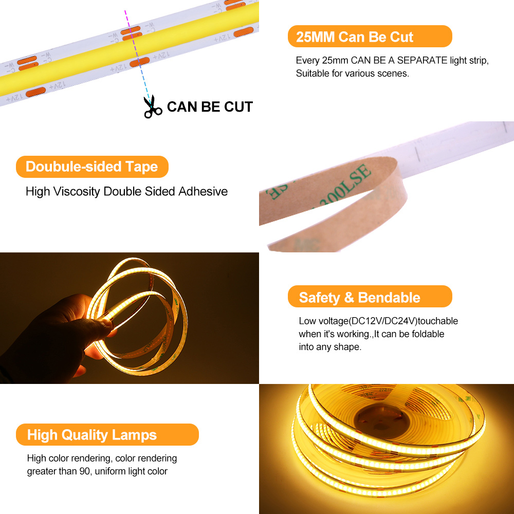 12V 24V COB CCT Led Strip Ligh - Decor Lighting Hours ulasan dan harga