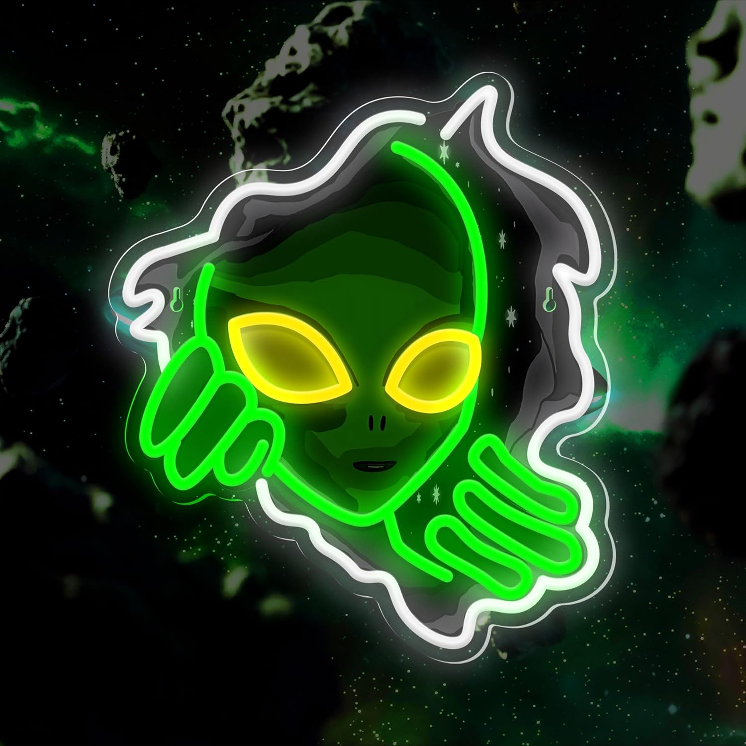 Alien Face Neon Sign Green Glo - Outdoor Lighting Decor Ideas ulasan dan harga