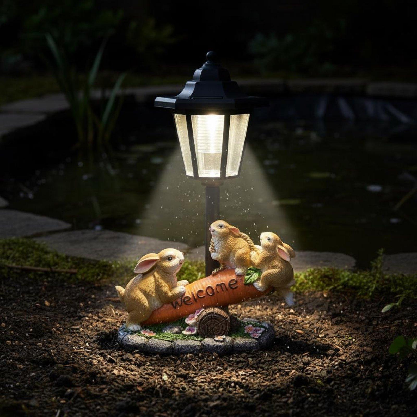 Solar Rabbit Statue Decorative - Lighting Decoration Ideas ulasan dan harga