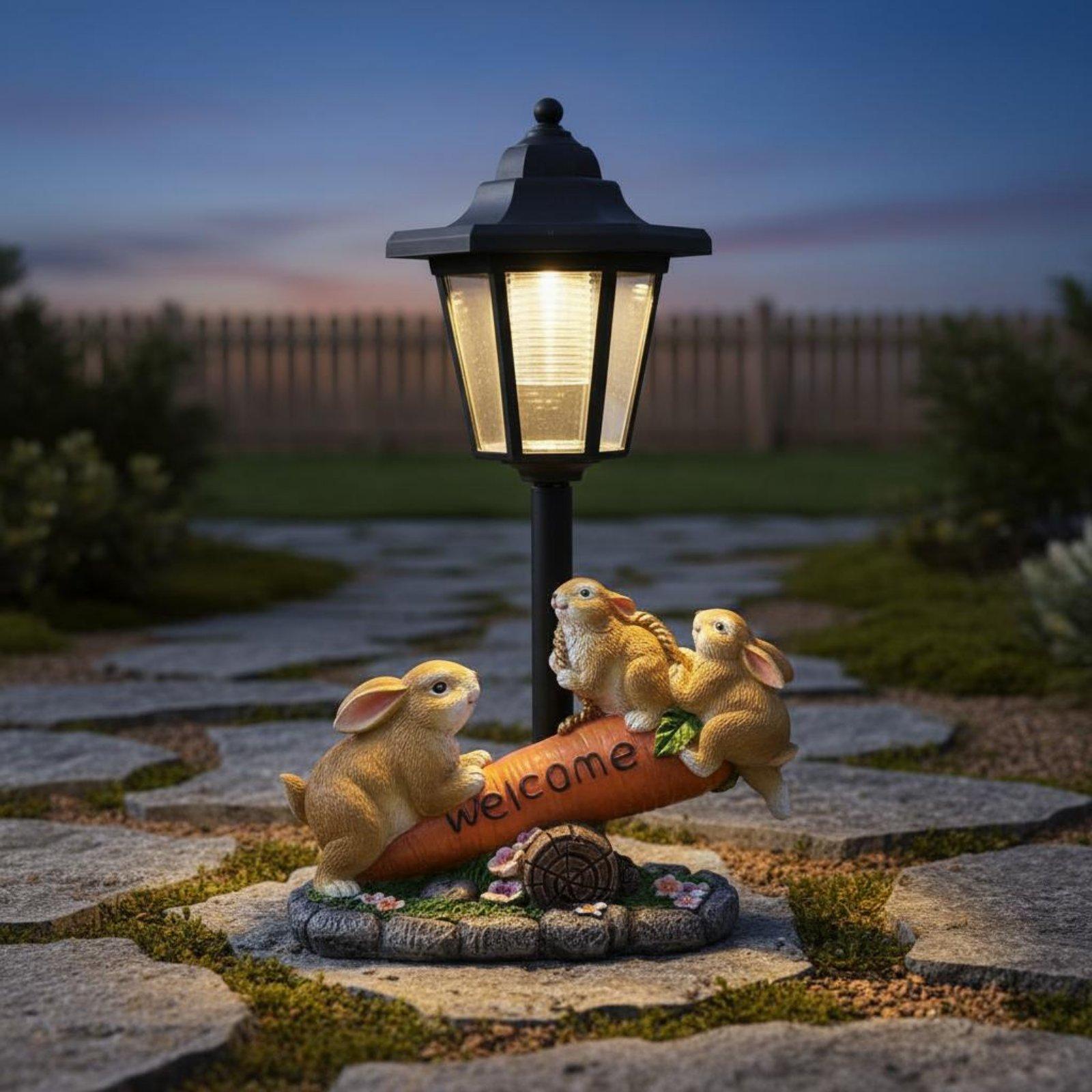 Solar Rabbit Statue Decorative - Lighting Decoration Ideas ulasan dan harga