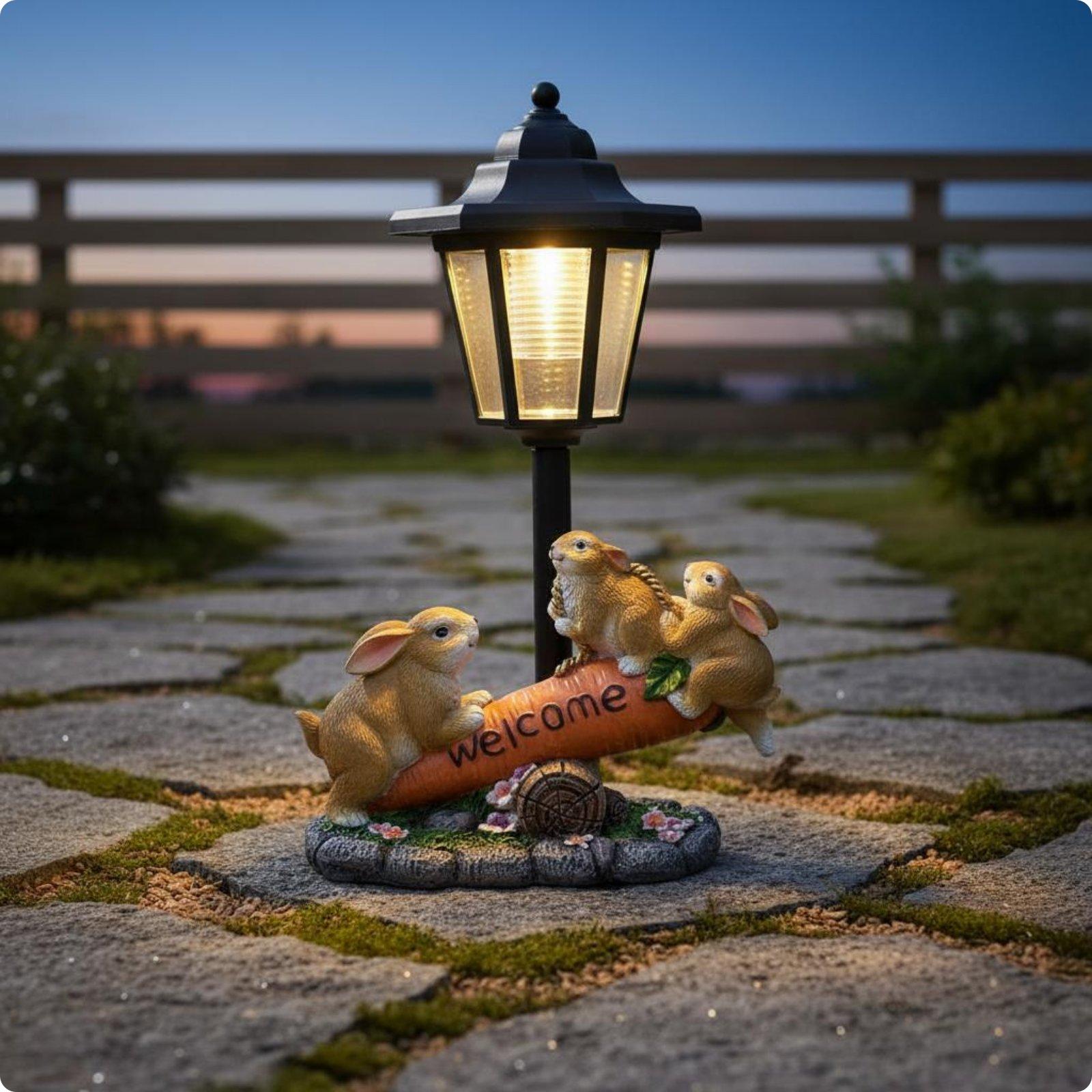 Solar Rabbit Statue Decorative - Lighting Decoration Ideas ulasan dan harga