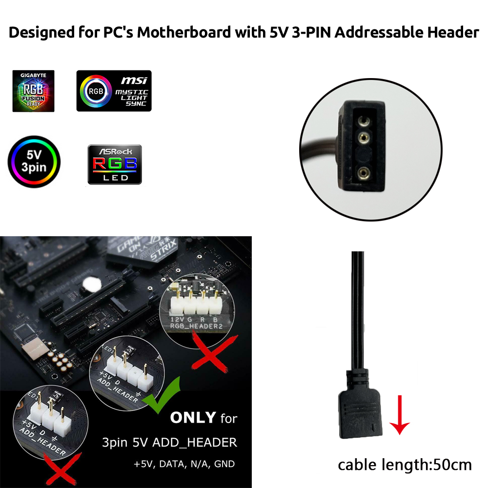 5V ARGB 3Pin Header for Asus A - Lighting Decoration Ideas ulasan dan harga