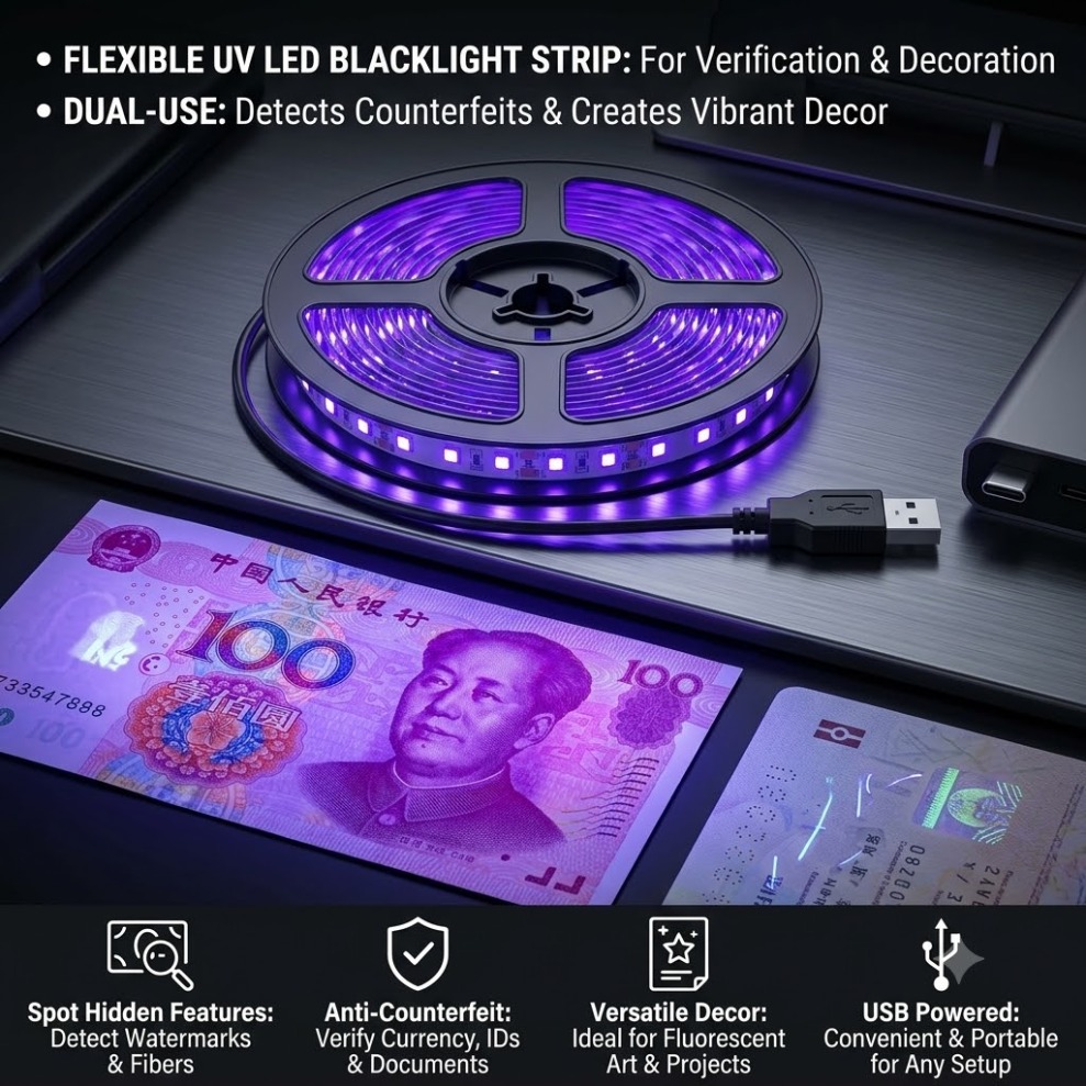 UV LED Strip SMD2835 DC5V 395- - Decor Lighting Hours ulasan dan harga