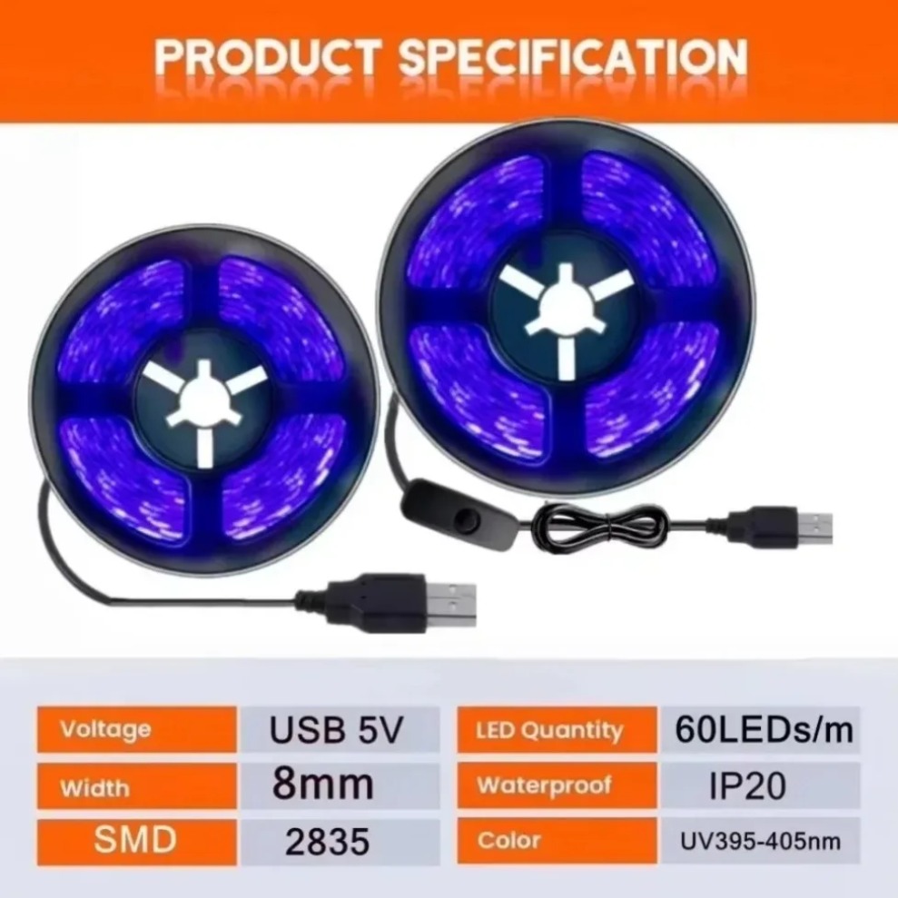 UV LED Strip SMD2835 DC5V 395- - Decor Lighting Hours ulasan dan harga