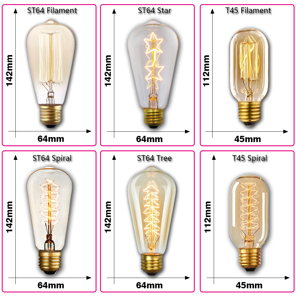 Retro Edison Light Bulb E27 40 - Lighting Decoration Ideas ulasan dan harga