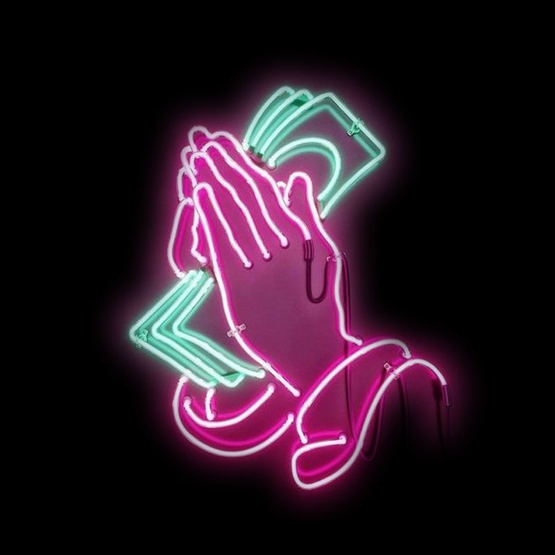 Praying Hands Neon Sign Light  - Outdoor Lighting Decor Ideas ulasan dan harga