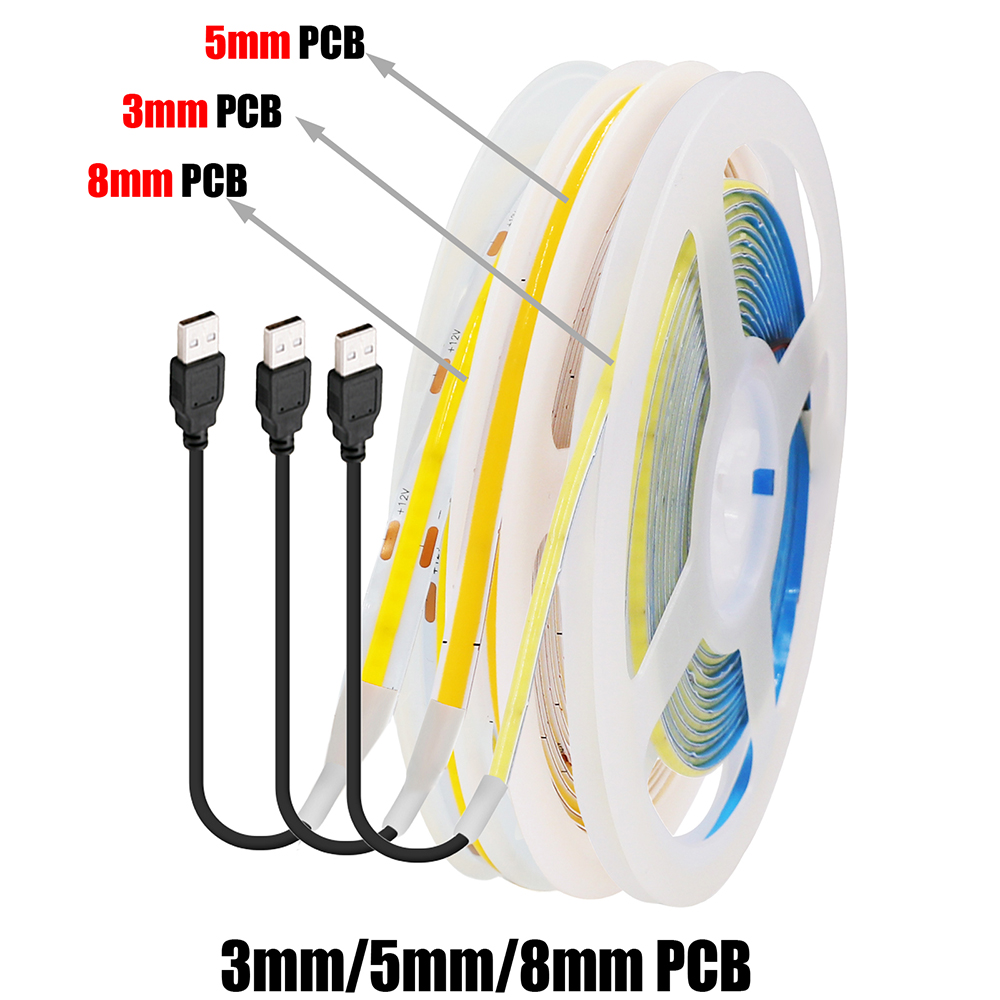 5V USB 3MM 5MM PCB COB LED Str - Decor Lighting Hours ulasan dan harga